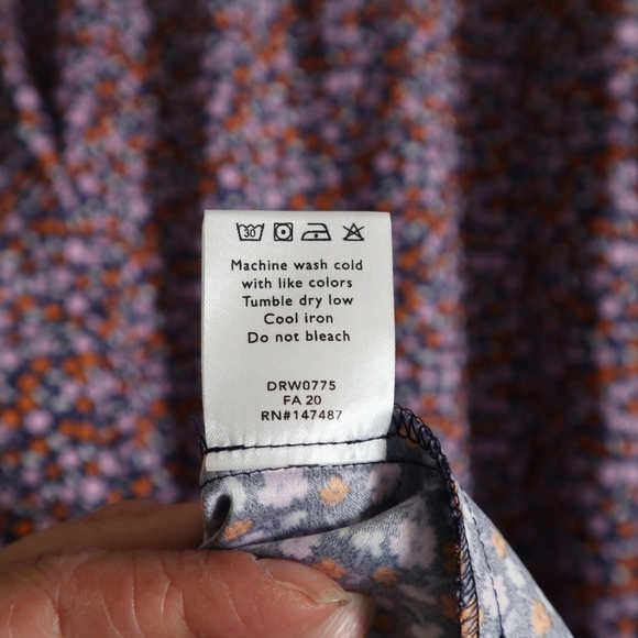 Draper James Blue and White Floral Long Sleeve Dress - Picture 13 of 14